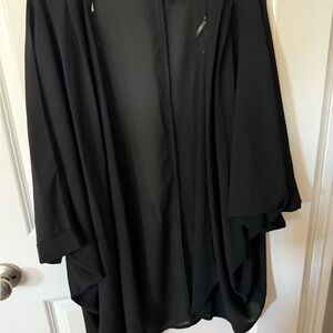 Black Sheer Open Front Cardigan